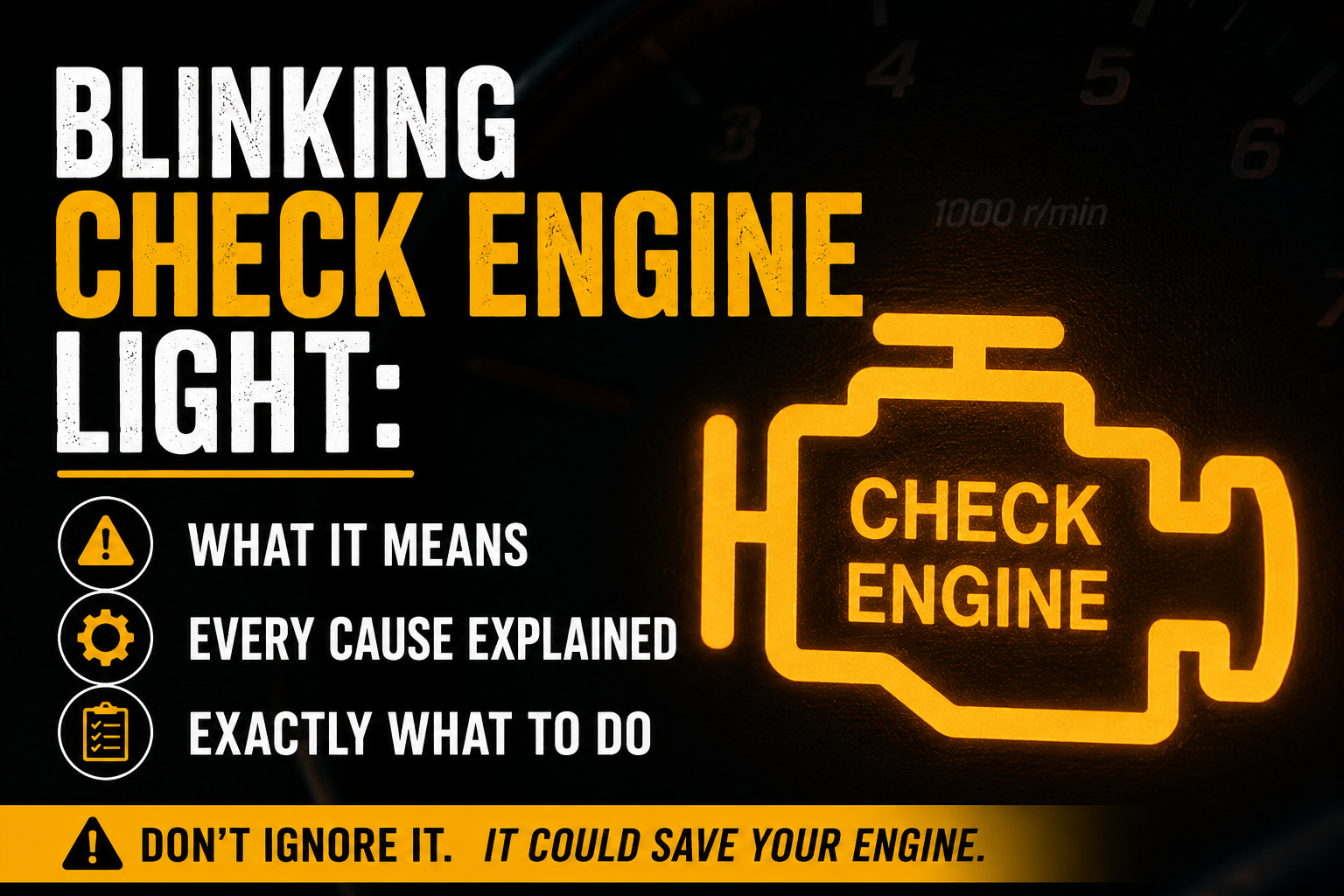 Blinking Check Engine Light: What It Means, Every Cause, and Exactly What to Do